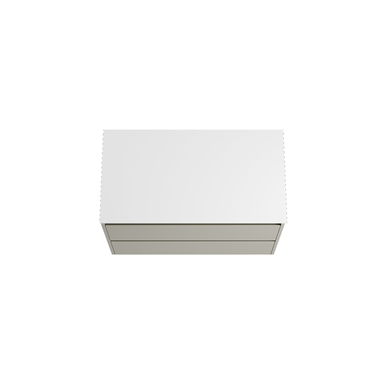 Storke Seda zwevend badkamermeubel 95 x 52 cm zijdegrijs met Tavola enkel tablet in solid surface mat wit