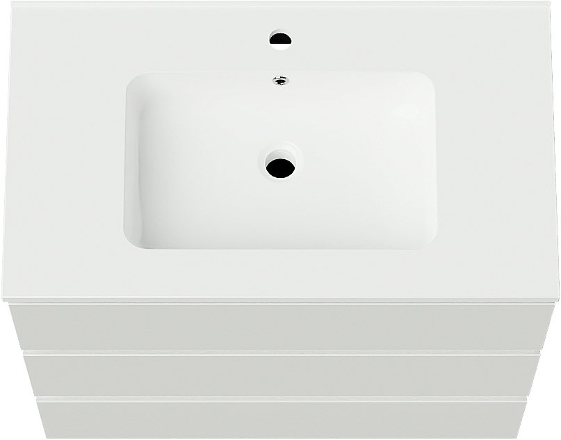 Linie Lado staand badmeubel 80 x 46 cm hoogglans wit met Vano enkele wastafel in composietmarmer hoogglans wit