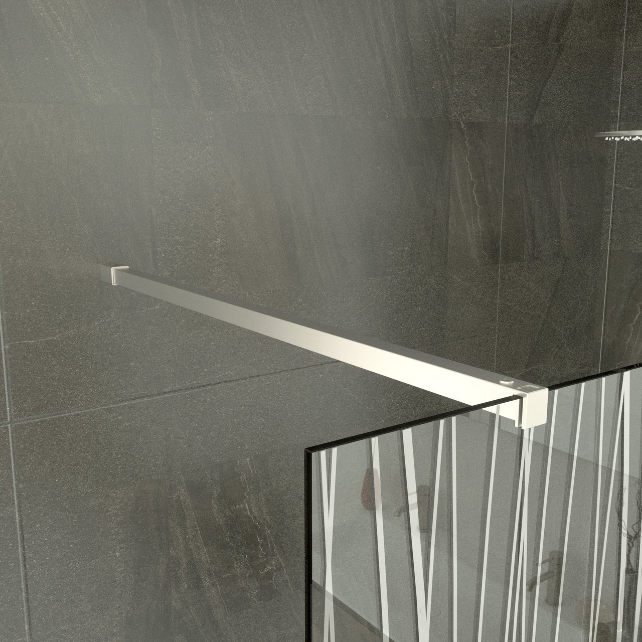 Balmani Modular douche à l'italienne 100 x 200 cm verre mikado profil inox brossé