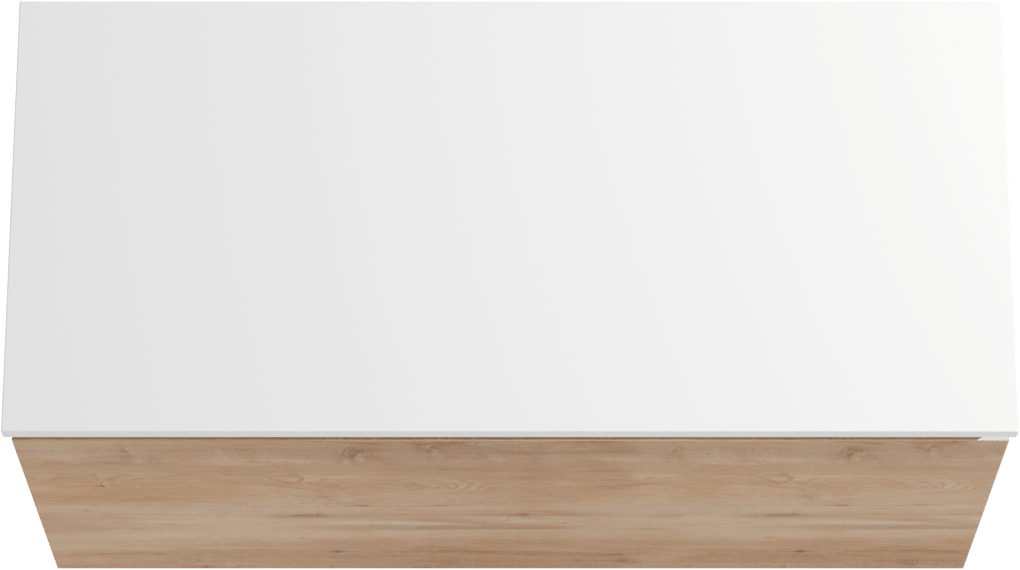 Linie Lado zwevend badmeubel 100 x 46 cm naturel eiken met Lado enkel of dubbel wastafelblad in composietmarmer hoogglans wit