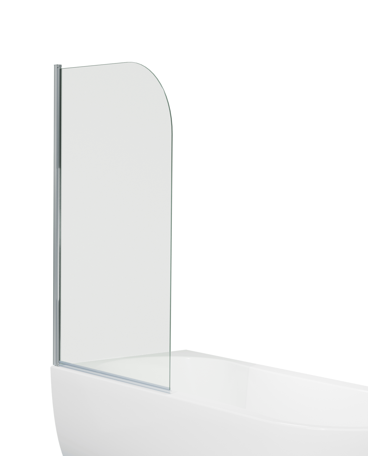 Linie Milos enkele badwand 85 cm met glanzend chroom profiel