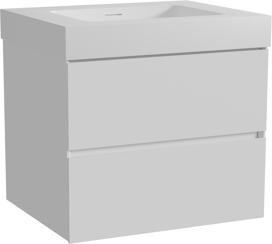 Storke Edge zwevend badmeubel 65 x 52 cm mat wit met Mata High enkele wastafel in solid surface mat wit