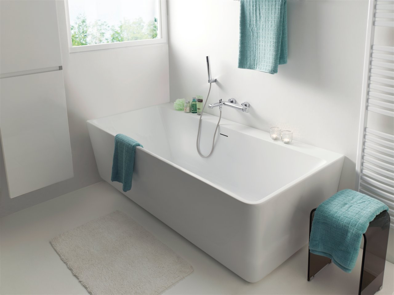 Luca Varess Coda tweepersoons hoekbad links 190 x 90 cm acryl mat wit