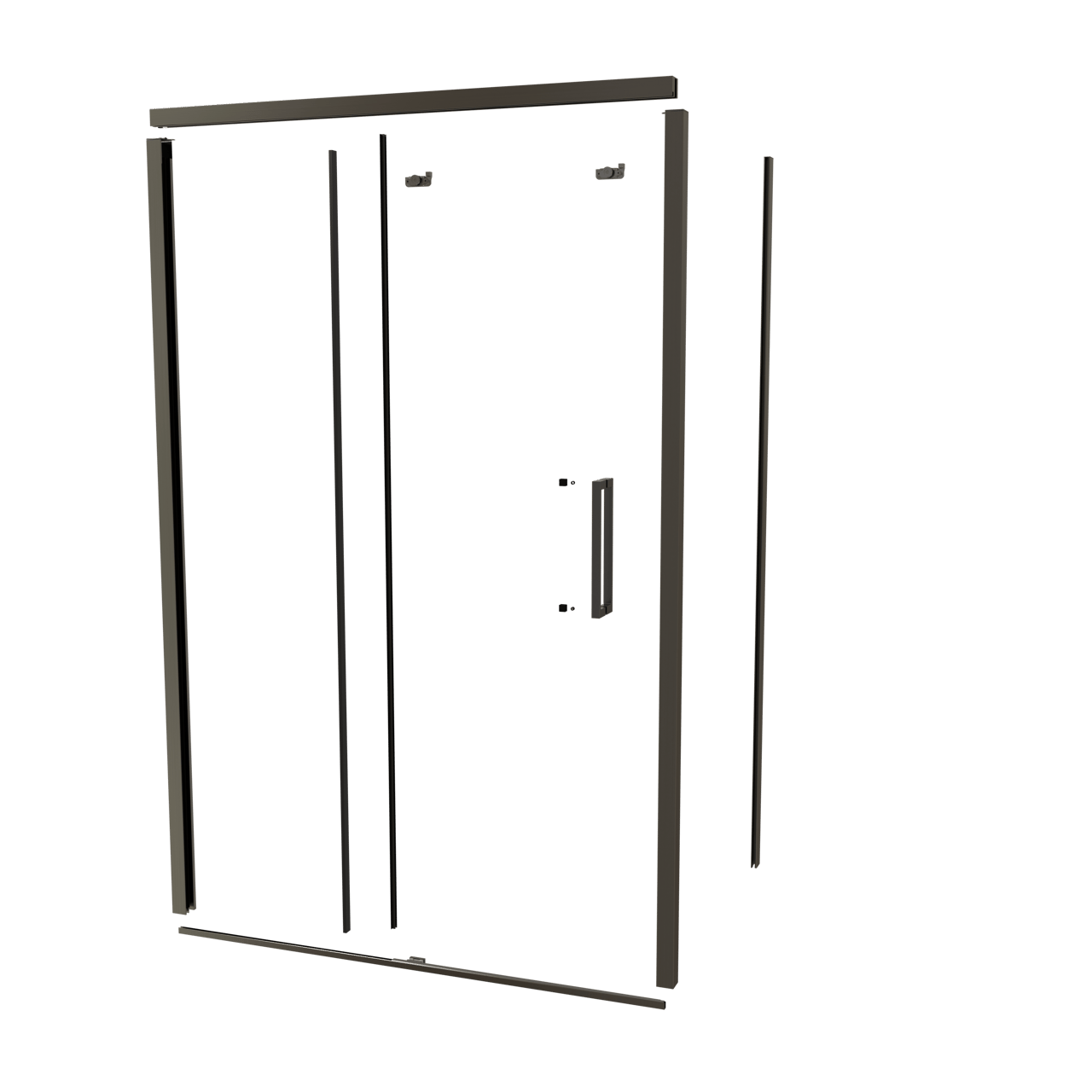 Balmani Senses Design 140 cm Links Profilset für Eckduschen mit Schiebetür Brushed GunMetal