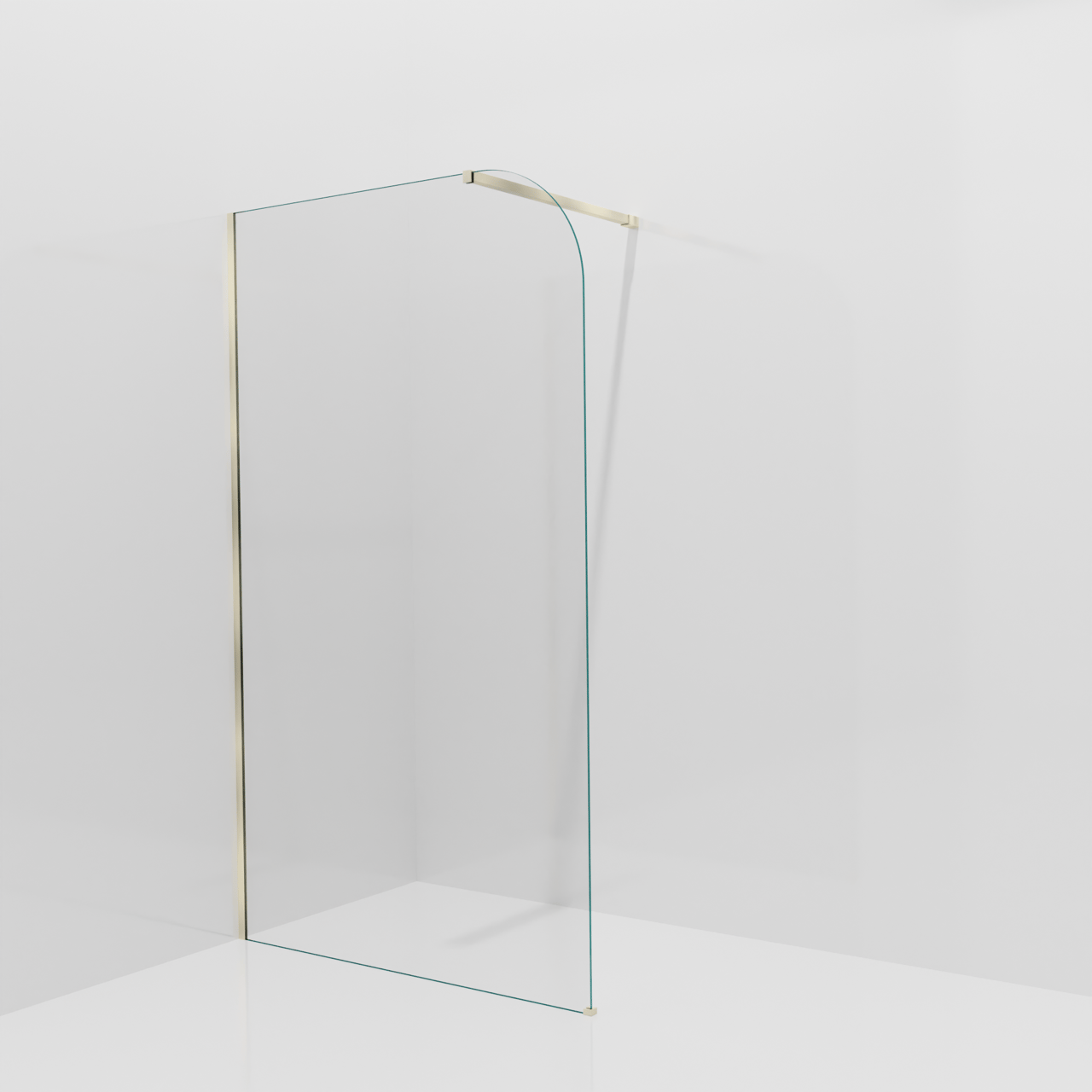 Balmani Modular douche à l'italienne: 120 x 200 cm, Verre transparent arrondi, Profil Brushed Champagne Gold