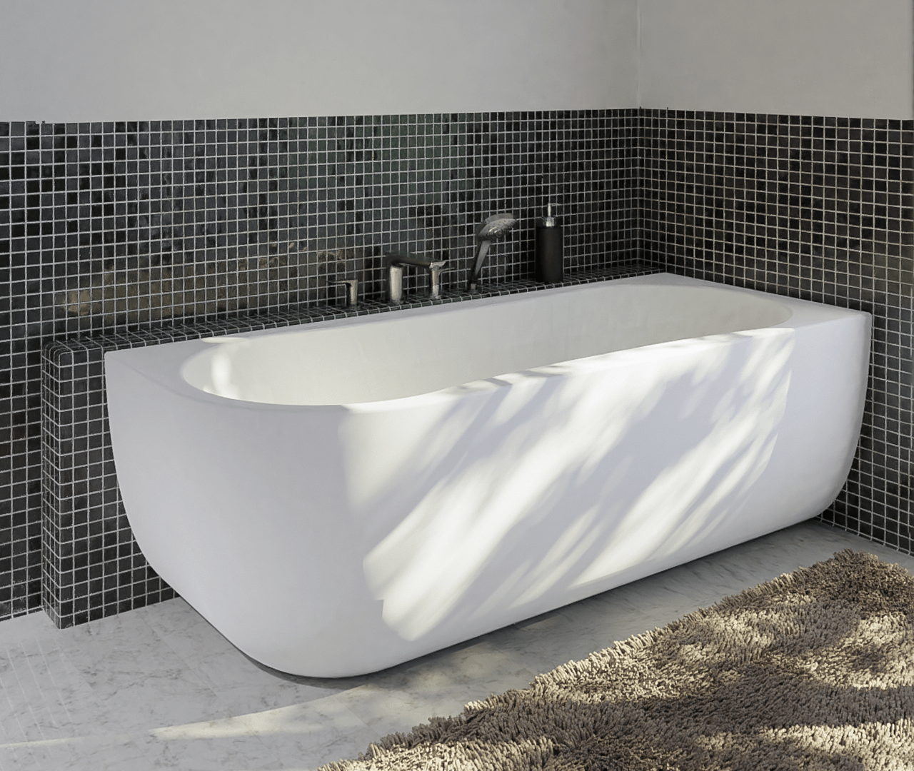 Luca Varess Ophelia tweepersoons hoekbad rechts 170 x 75 cm acryl mat wit
