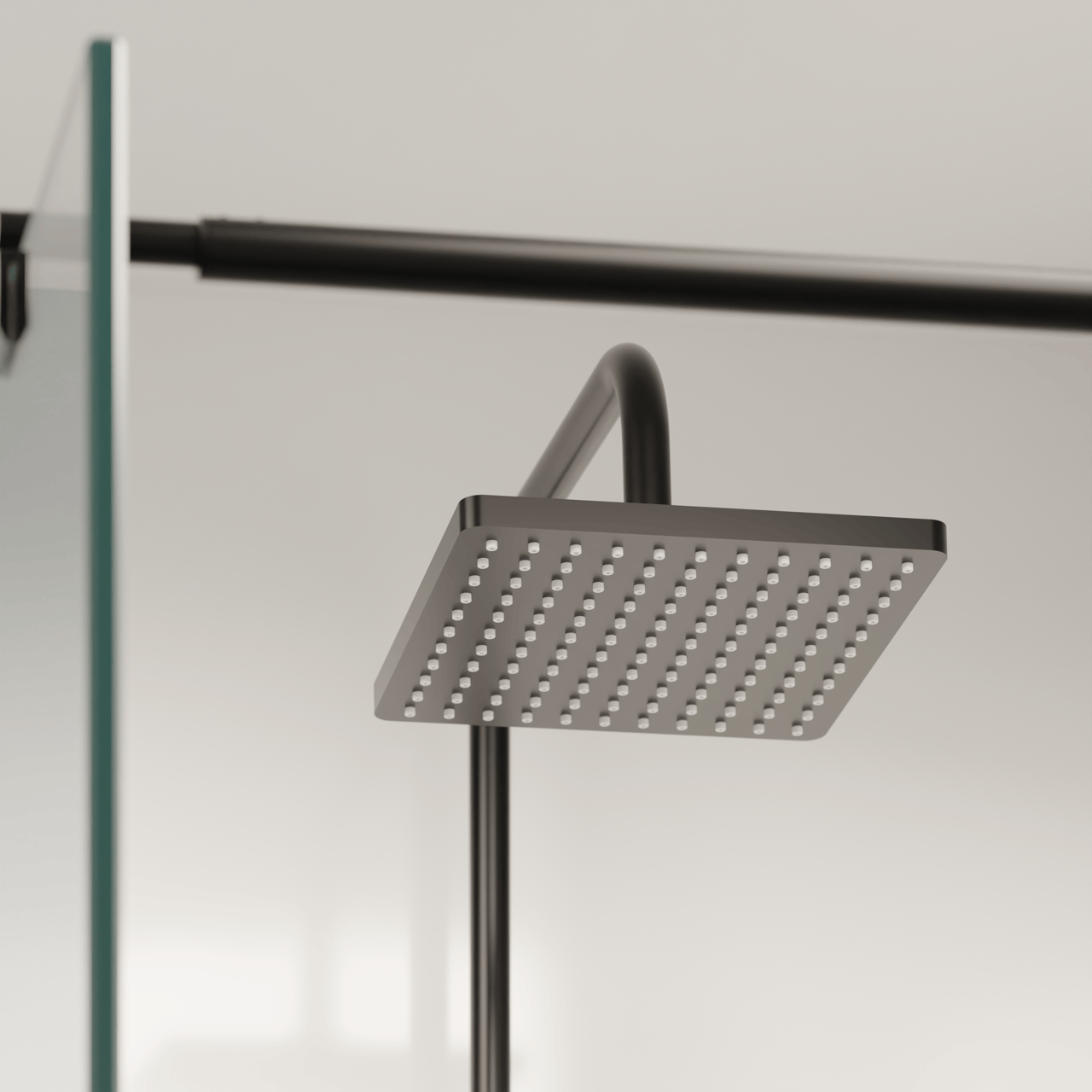 Linie Mavin 200 Duschsystem mit Thermostat-Armatur Schwarz Matt