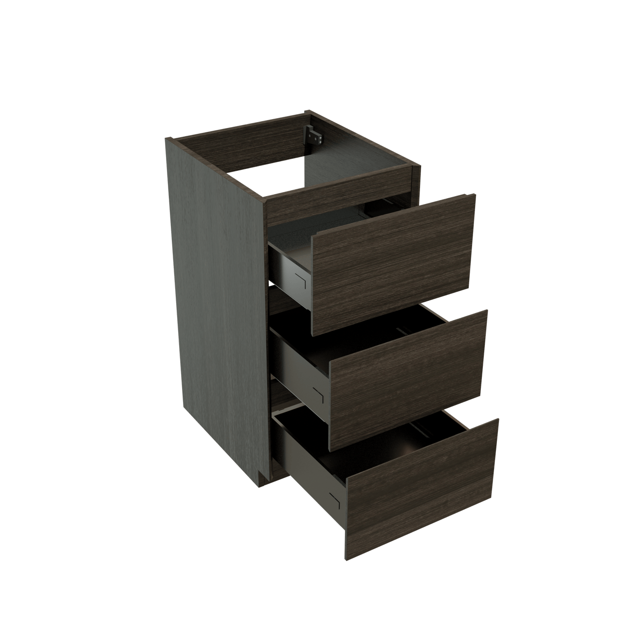 Storke Edge staande wastafelonderkast 45 x 52 cm donkere eiken 3 lades