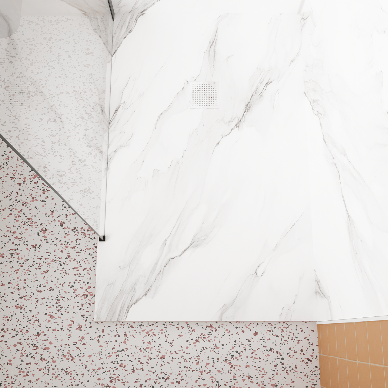 Luca Varess Suite douchebak 140 x 90 cm composietmarmer Marble White