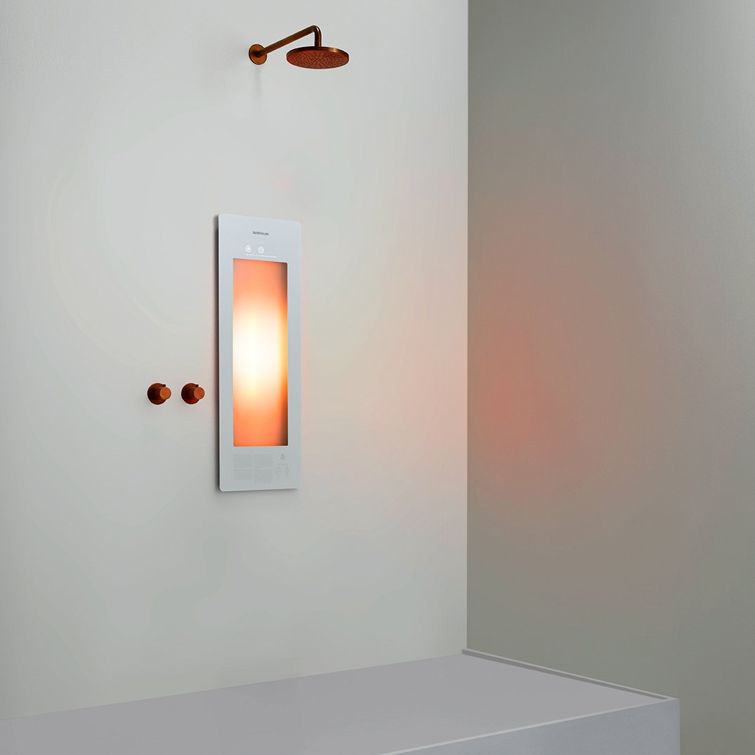 NON DISPONIBLE EN FRANCE - Sunshower One S encastrable en blanc avec lumière infrarouge