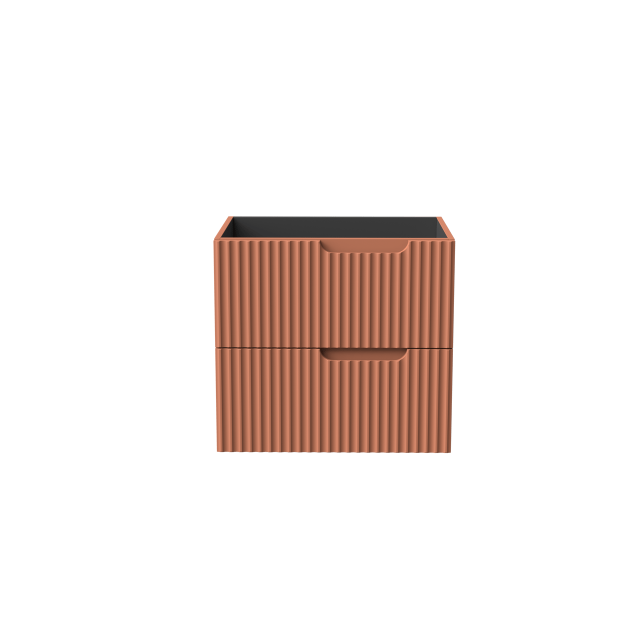 Linie Ribbo hängender Waschbeckenunterschrank: 60 x 46 cm, Cotto, 2 Schubladen