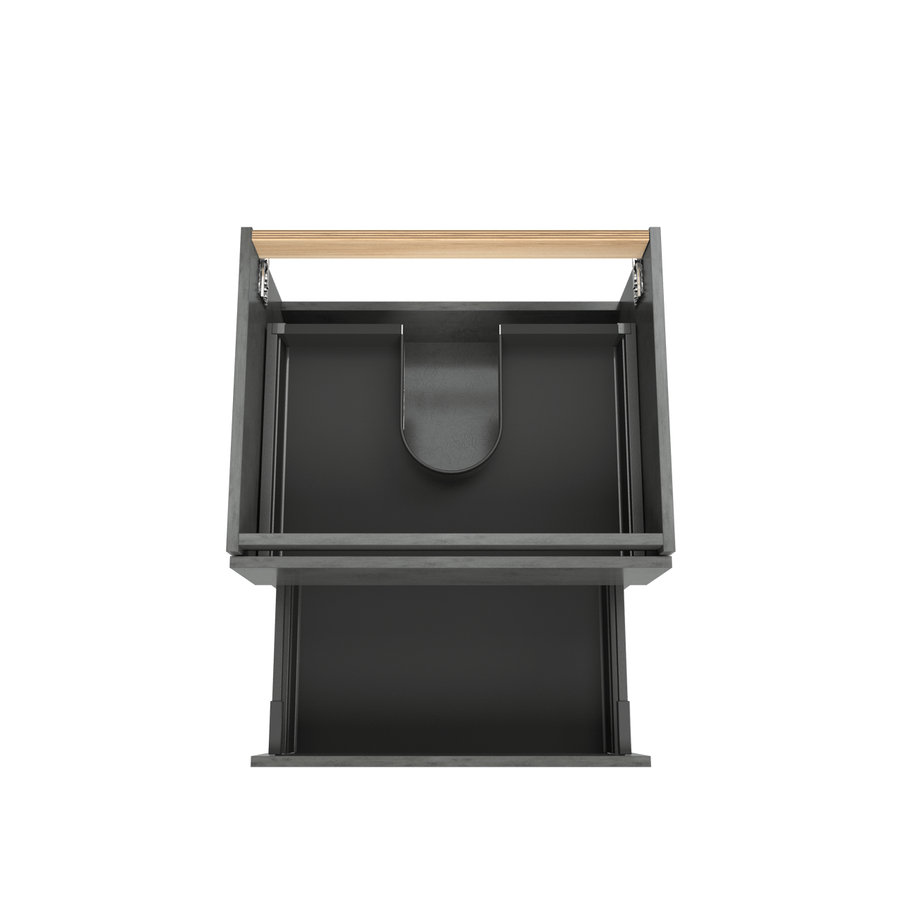 Balmani Lucida zwevende wastafelonderkast 67,5 x 55 cm beton donkergrijs 2 lades