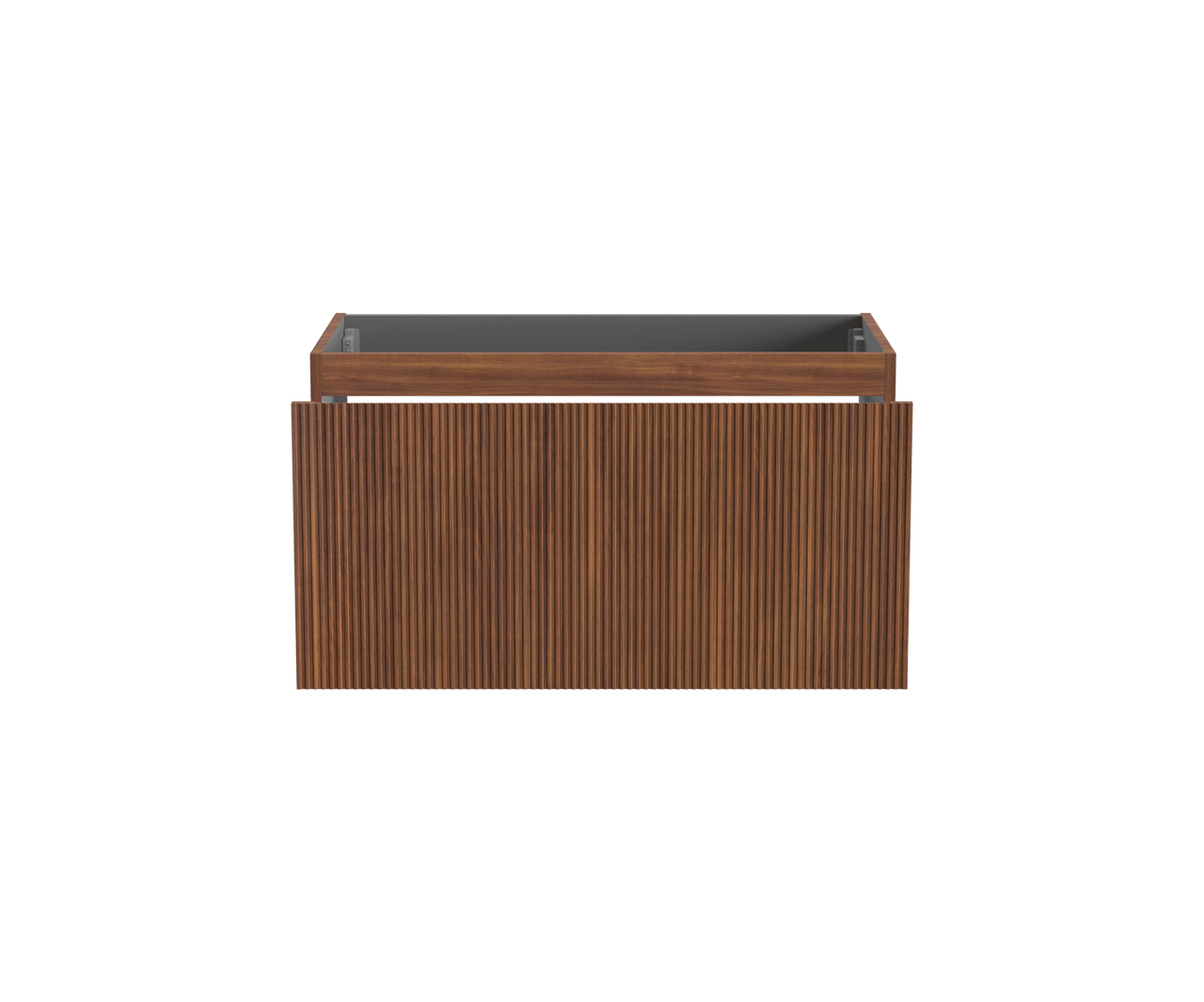 Storke Ribs hängender Waschbeckenunterschrank: 95 x 52 cm, Nussbaum, 2 Schubladen