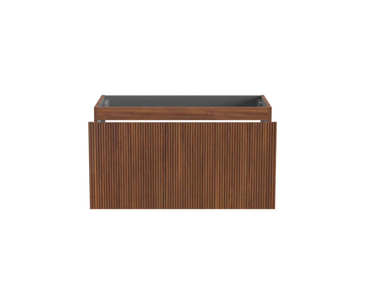 Storke Ribs meuble sous-vasque suspendu 95 x 52 cm noyer 2 tiroirs