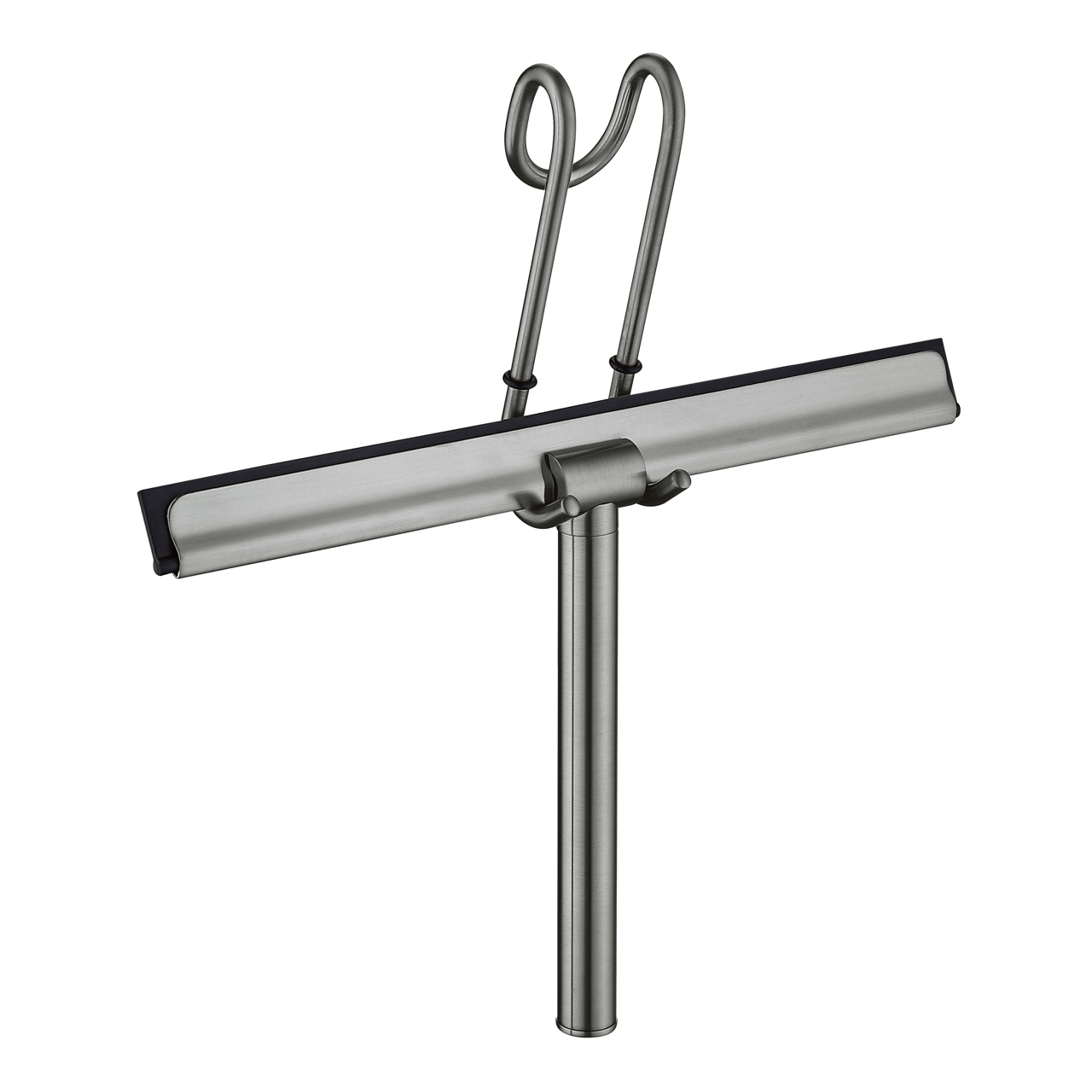 Blaufoss douchewisser Brushed Coolmetal met ophangsysteem over douchewand