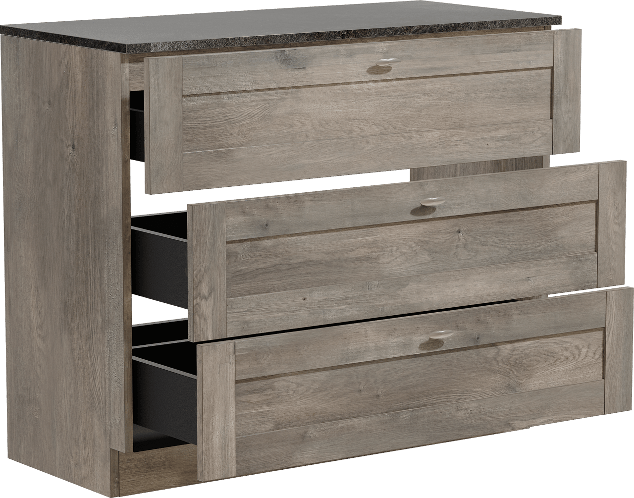 Linie Classo meuble salle de bains à poser 100 x 46 cm chêne gris avec Lado tablette simple ou double en mélaminé ardoise gris