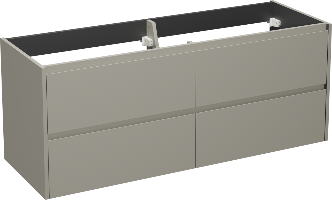 Storke Seda zwevende wastafelonderkast 150 x 52 cm zijdegrijs 4 lades