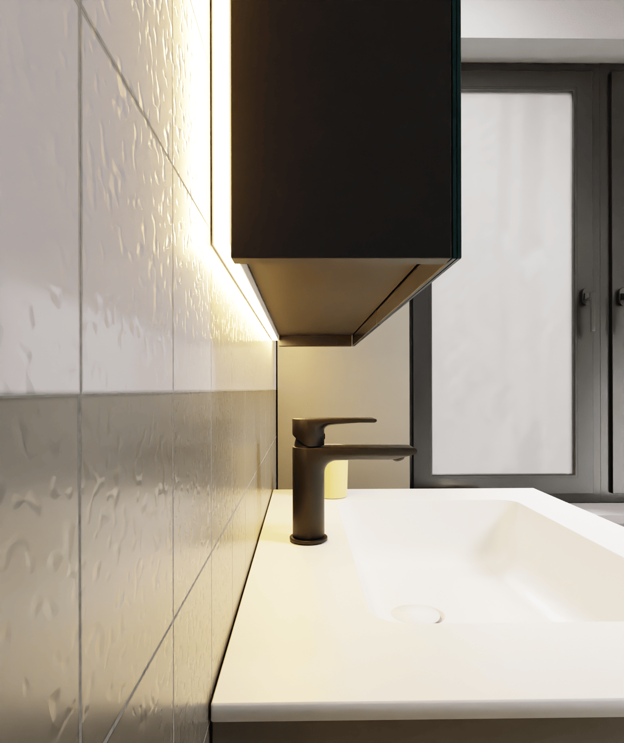 Luca Varess LED luminaire pour armoire de toilette 70 x 75 cm