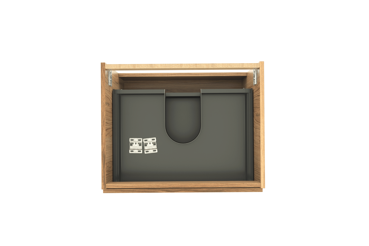 Balmani Lucida meuble sous-lavabo suspendu 67,5 x 55 cm teck 2 tiroirs