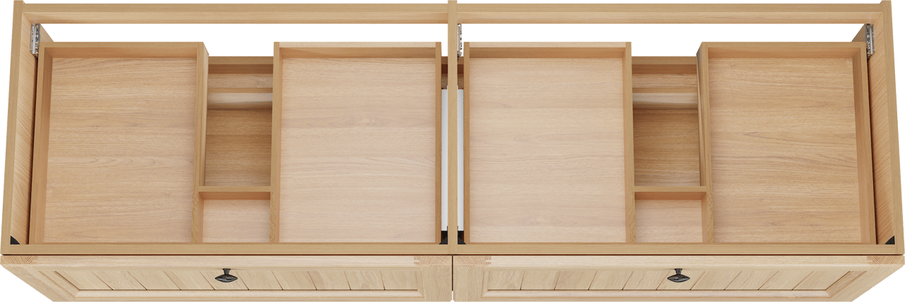 Balmani Lemon meuble sous-lavabo suspendu 180 x 55 cm Placage chêne naturel 4 tiroirs