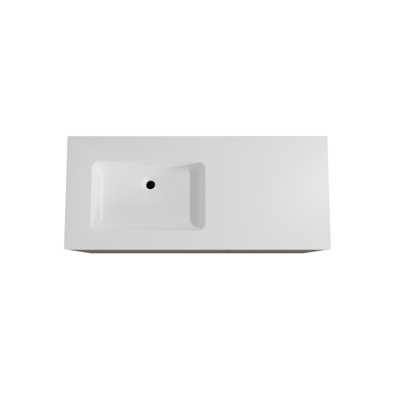 Storke Edge hängendes Möbelstück Set: 120 x 52 cm, Nussbaum, mit Mata High Waschtisch links, Solid Surface Weiß matt