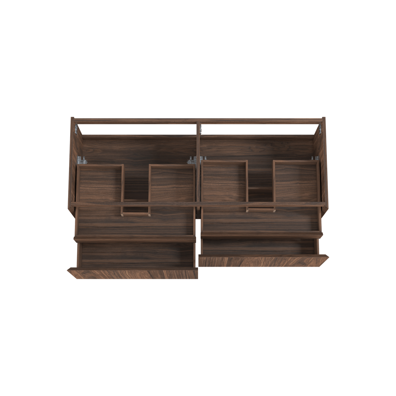 Balmani Idra zwevende wastafelonderkast 150 x 55 cm fineer notelaar 4 lades