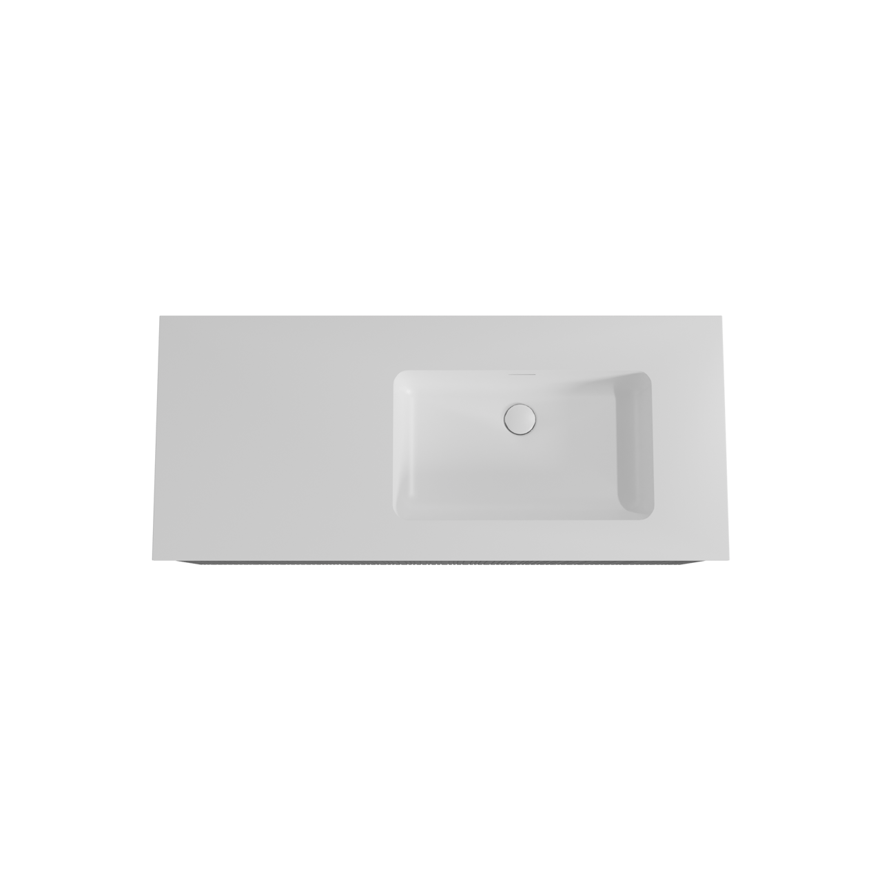 Storke Ribs zwevend badmeubel 120 x 52 cm zwart eiken met Mata asymmetrisch rechtse wastafel in solid surface mat wit, Verticale asymmetrische rechte ribbel