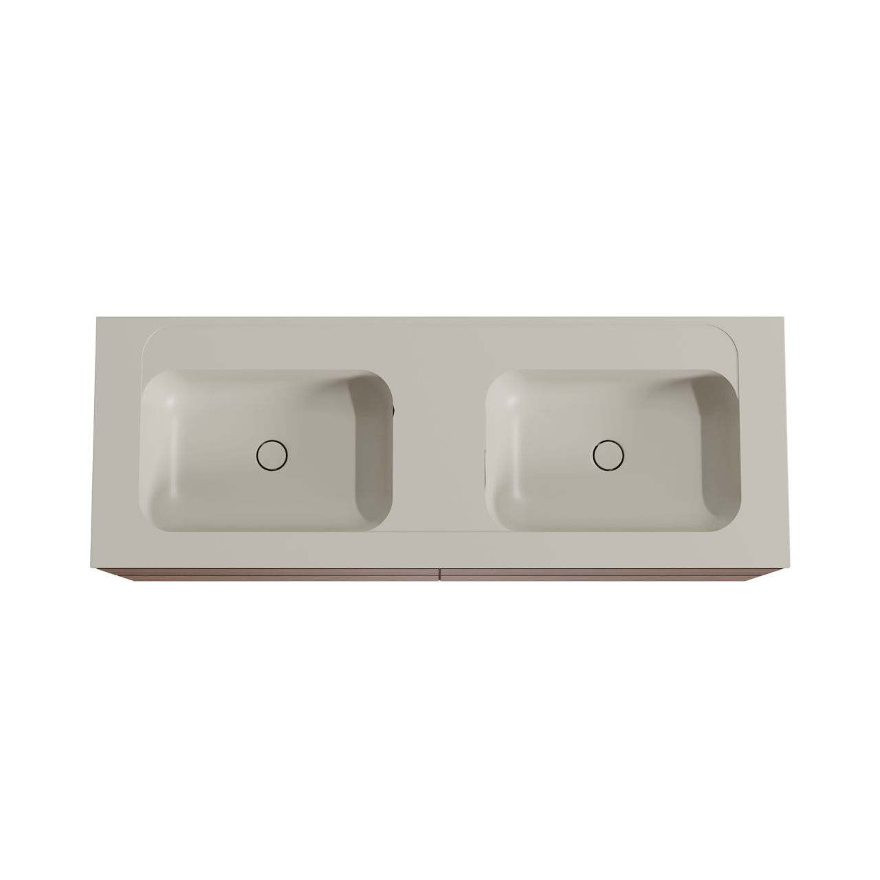 Balmani Mitra hängendes Möbelstück Set: 150 x 55 cm, Nussbaum, mit Tablo Strada Doppelwaschtisch, Marmorkomposit Seidengrau