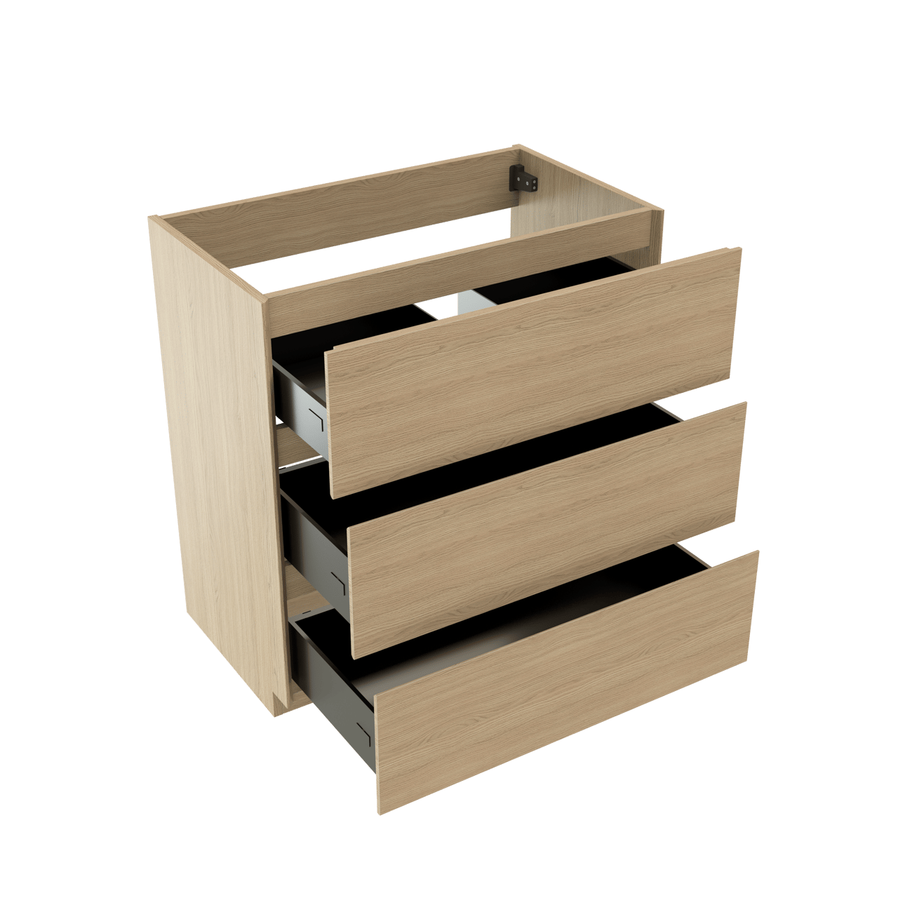 Storke Edge staande wastafelonderkast 80 x 46 cm natuur eik 3 lades