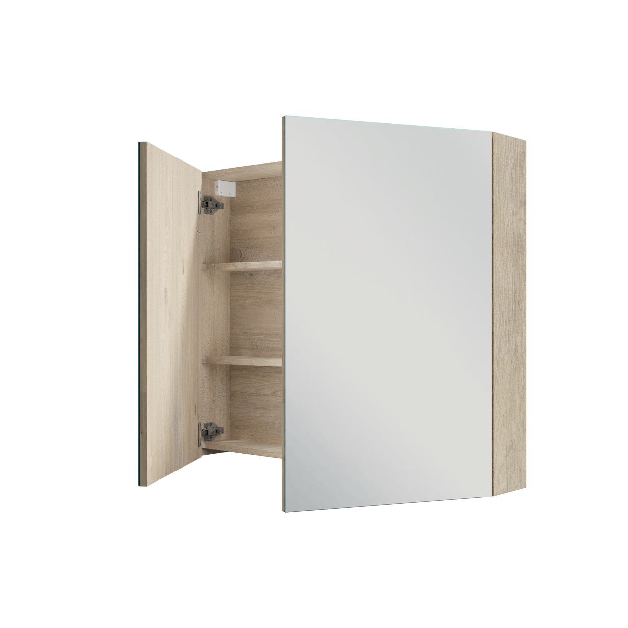 Linie Montro Spiegelschrank Bad: 90 x 75 cm, Eiche Natur