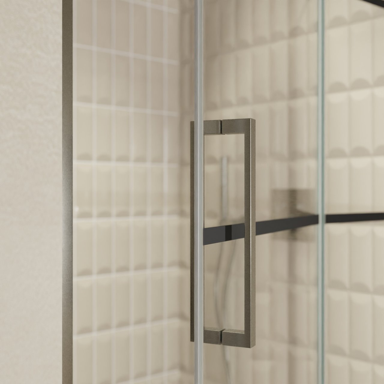 Balmani Senses Design Dusche Drehtür, Rechts, 120 cm x 210 cm, Lined, Profil Brushed GunMetal, inklusive Coating