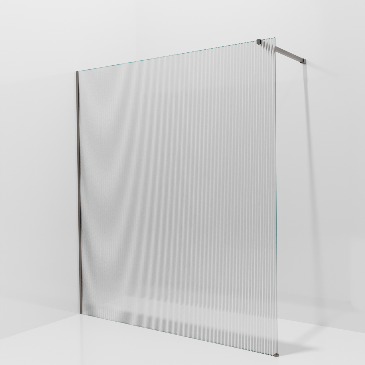 Balmani Modular inloopdouche: 180 x 200 cm, Ribs met coating, Brushed GunMetal profielen