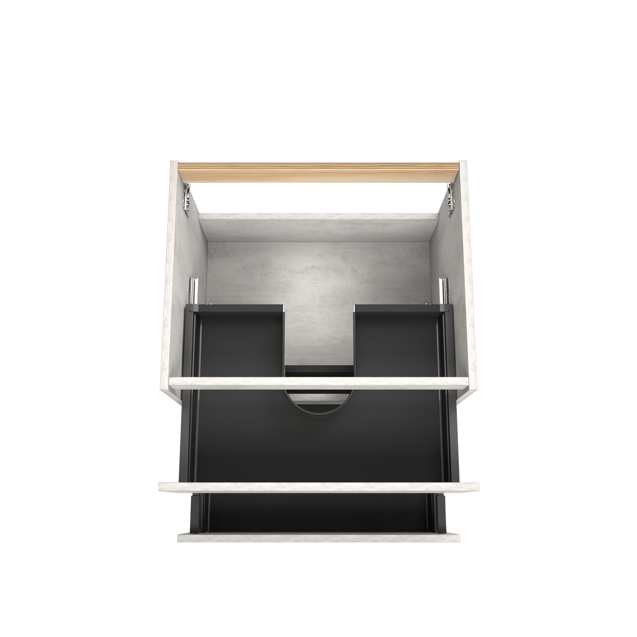 Balmani Lucida hängender Bad-Unterschrank, 67,5 x 55 cm, Beton silbergrau, 2 Schubladen