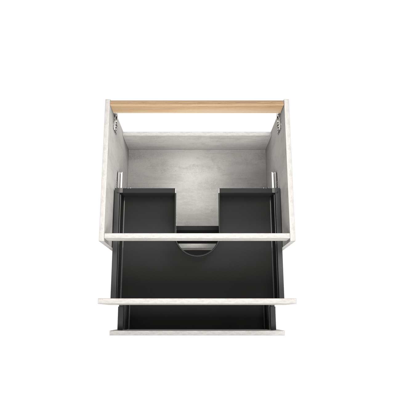 Balmani Lucida zwevende wastafelonderkast 67,5 x 55 cm beton zilvergrijs 2 lades