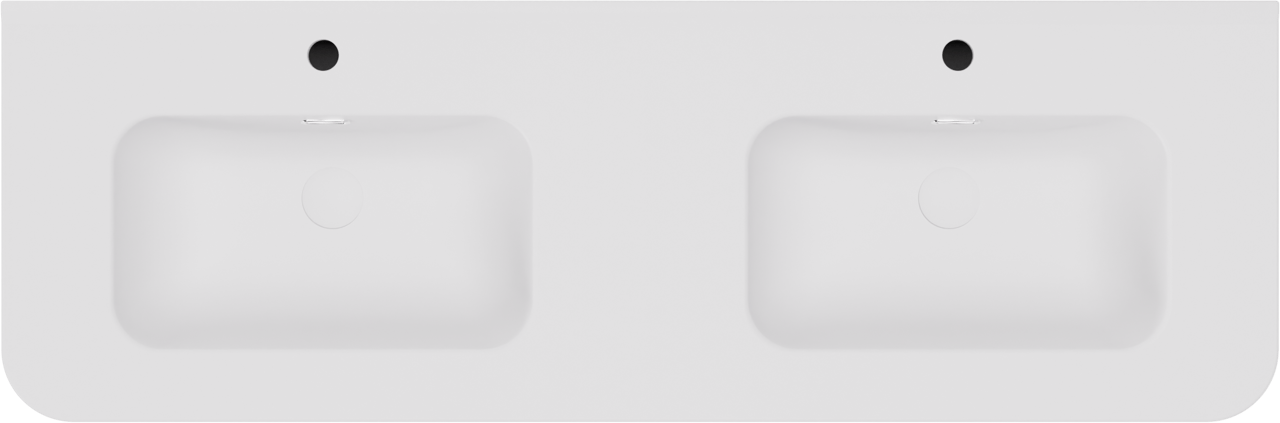 Storke Soft meuble salle de bains suspendu 140 x 46 cm chêne brut avec Kera Soft double vasque en porcelaine blanc mat