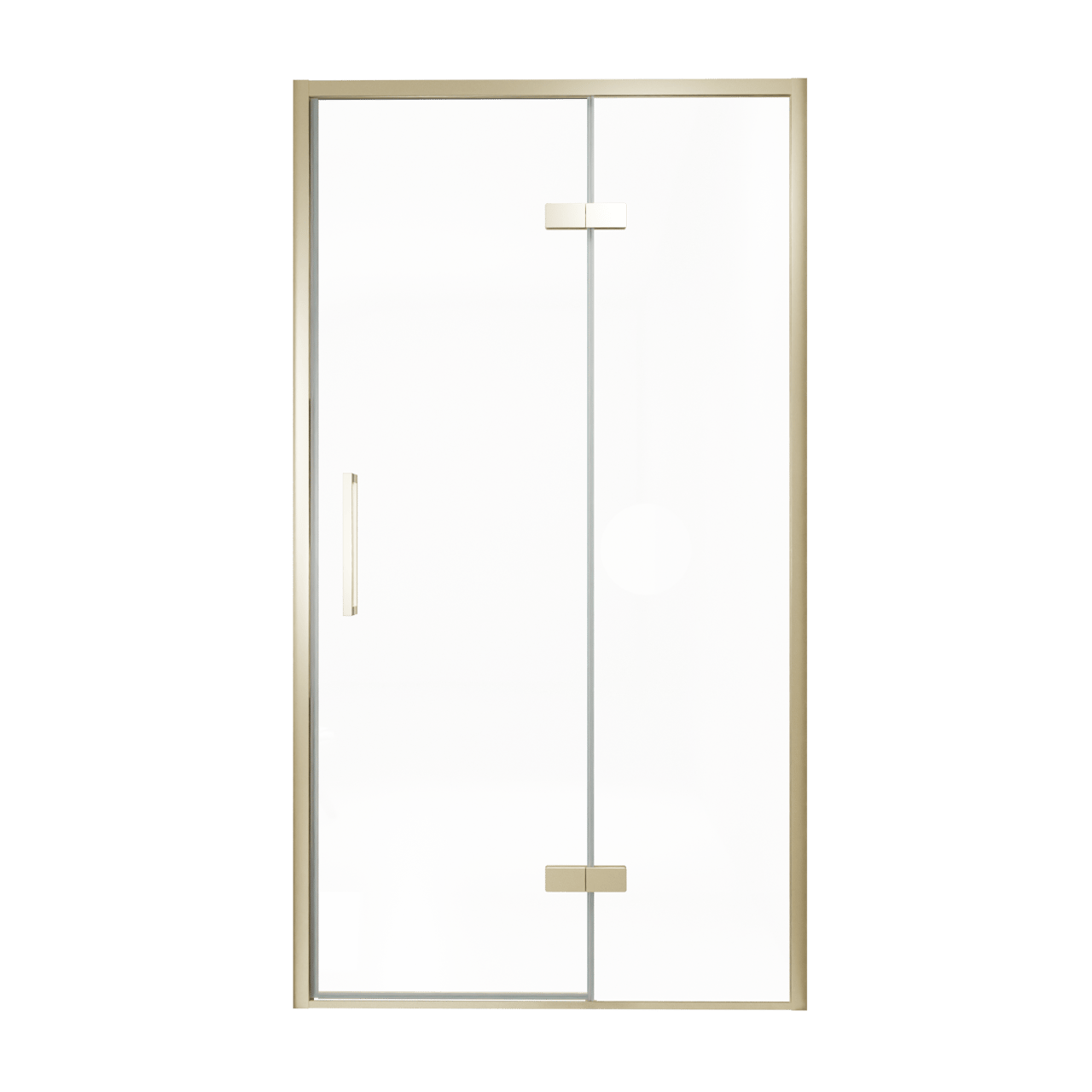 Balmani Senses Design douche draaideur rechts 120 cm x 210 cm Helder glas, Brushed Champagne Gold profielen