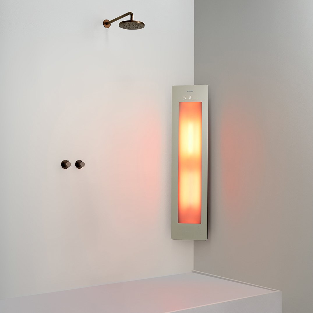 Sunshower One M Infrarood Opbouw in hoek sand white