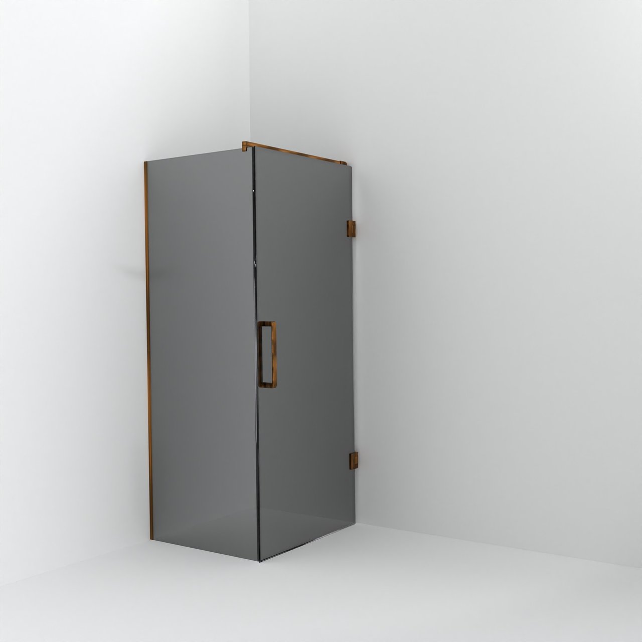 Balmani Modular douche à l'italienne avec porte: 80 x 200 cm avec porte 90 cm, Miroir Reflex, Profil Brushed Rosegold