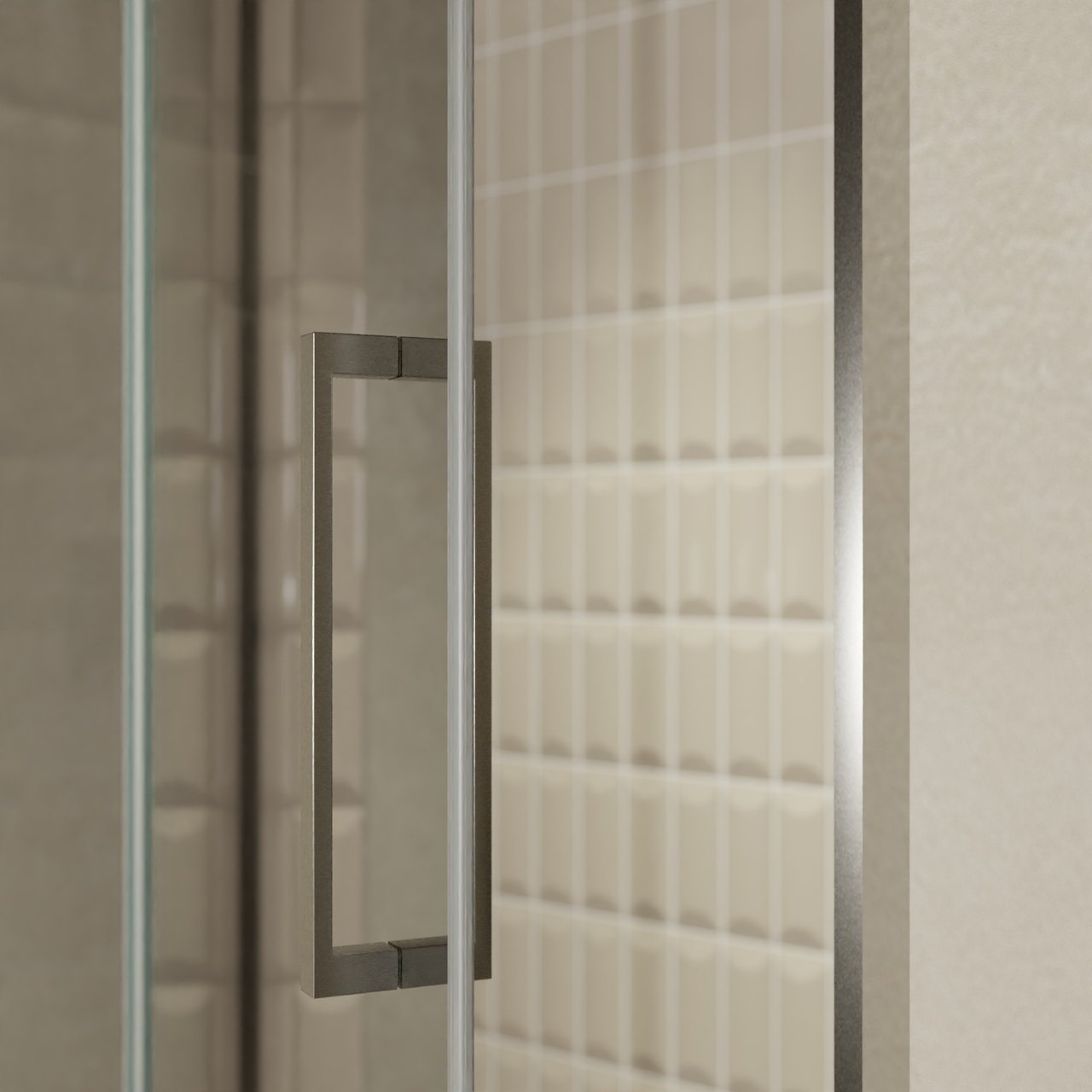 Balmani Senses Design douche draaideur links 140 cm x 210 cm Reflex spiegelglas, Brushed GunMetal profielen