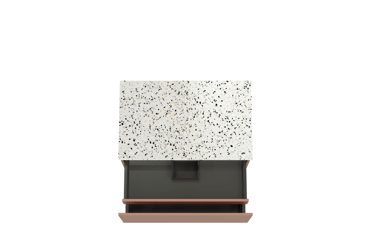Balmani Sfera meuble salle de bains suspendu 90 x 55 cm cotto avec Stretto tablette simple en blanc/noir mat terrazzo