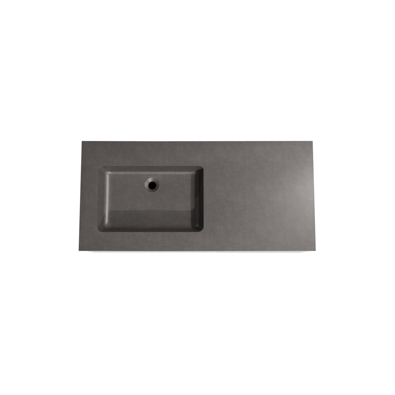 Storke Edge zwevend badmeubel 110 x 52 cm mat wit met Scuro asymmetrisch linkse wastafel in kwarts mat zwart