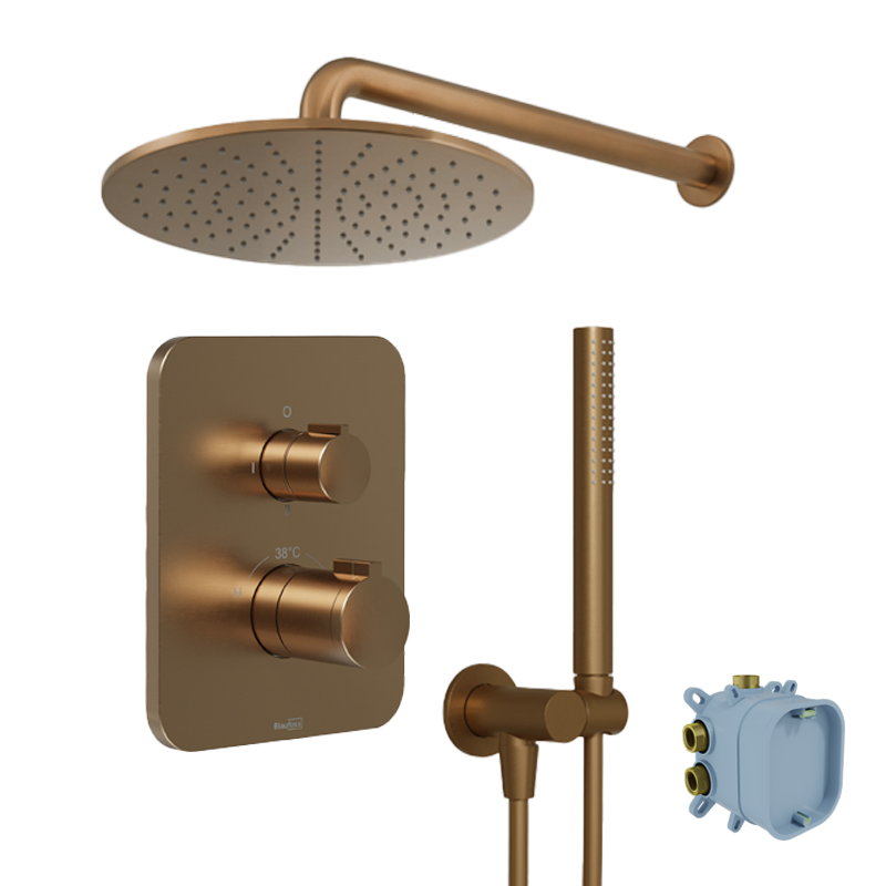 Blaufoss Smartbox Softline set de douche pluie encastré, élément encastré inclus