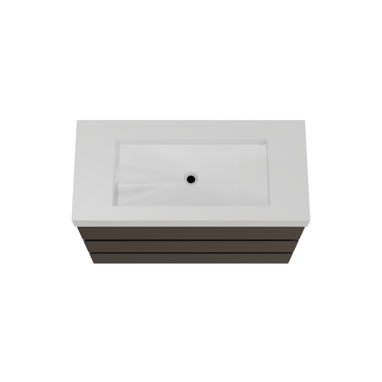 Balmani Lucida meuble salle de bains à poser 120 x 55 cm chêne noir avec Modus lavabo simple pour 2 trous de robinet en solid surface blanc mat