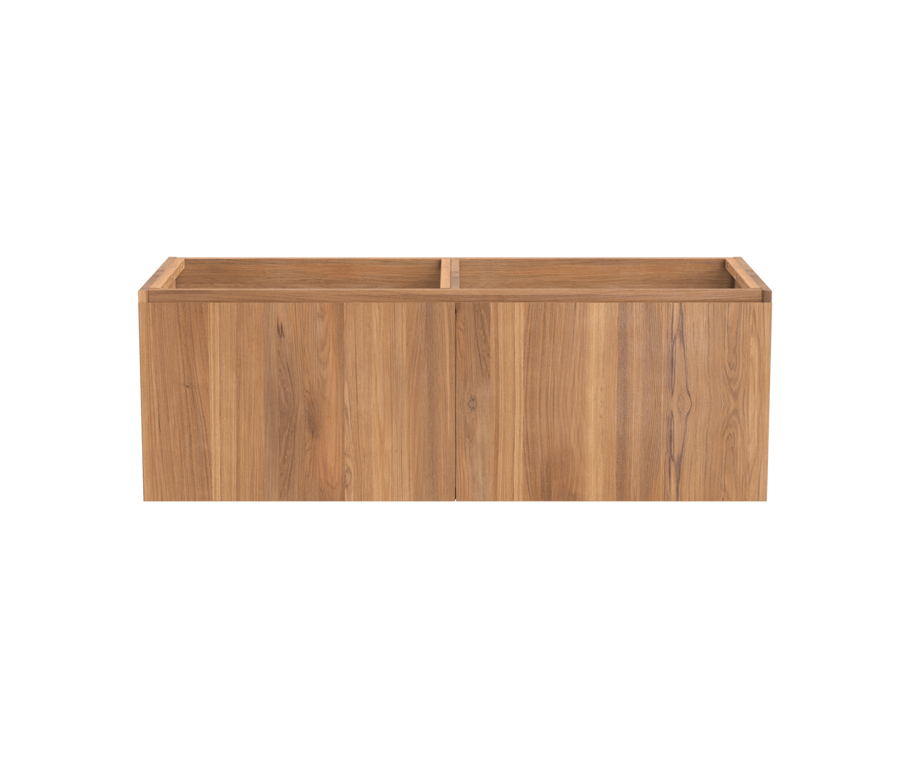 Balmani Idra hängender Waschbeckenunterschrank: 135 x 55 cm, Teak, 4 Schubladen