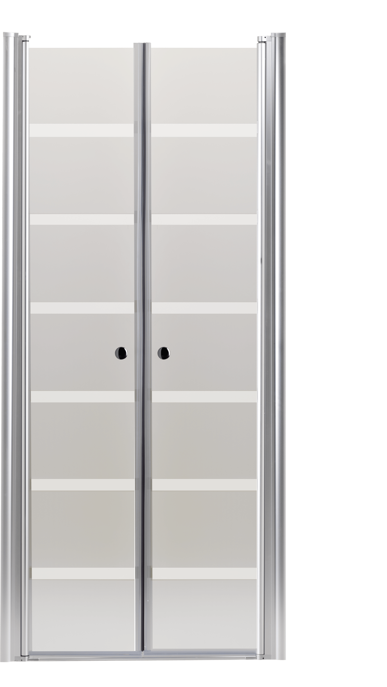 Luca Varess Cyrus douche pendeldeur 80 x 195 cm helder gestreept glas mat aluminium profiel