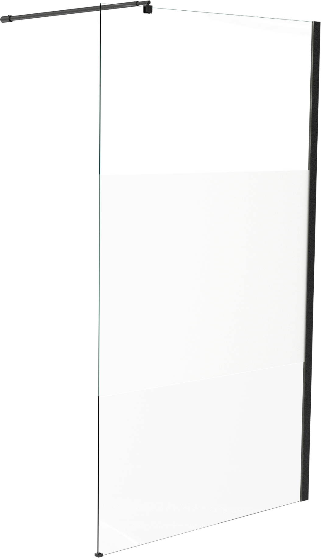 Linie Walk-In douche à l'italienne 100 x 200 cm verre transparent avec bande matte profil noir mat