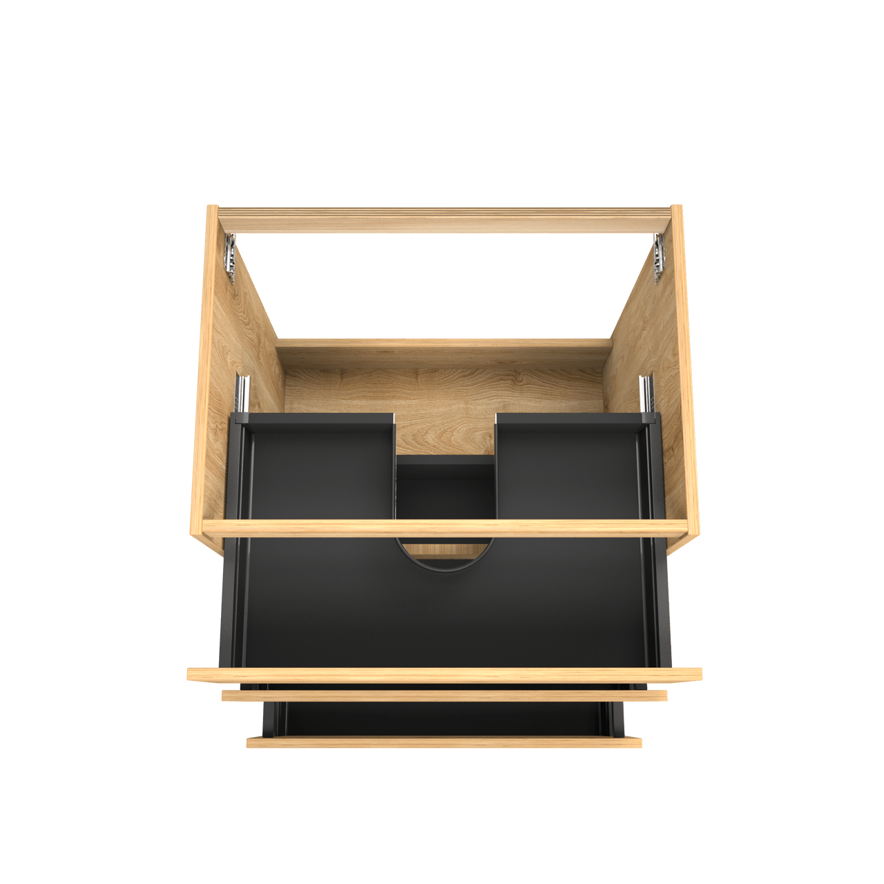 Balmani Lucida stehender Waschbeckenunterschrank: 75 x 55 cm, Eiche rustikal, 3 Schubladen