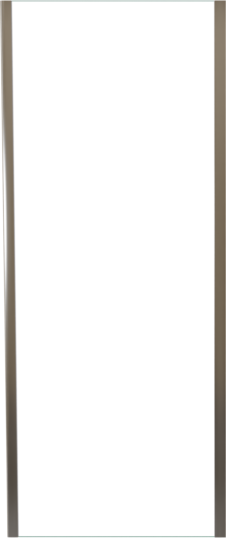 Linie Cadiz zijpaneel 80 cm helder glas geborsteld chroom profiel