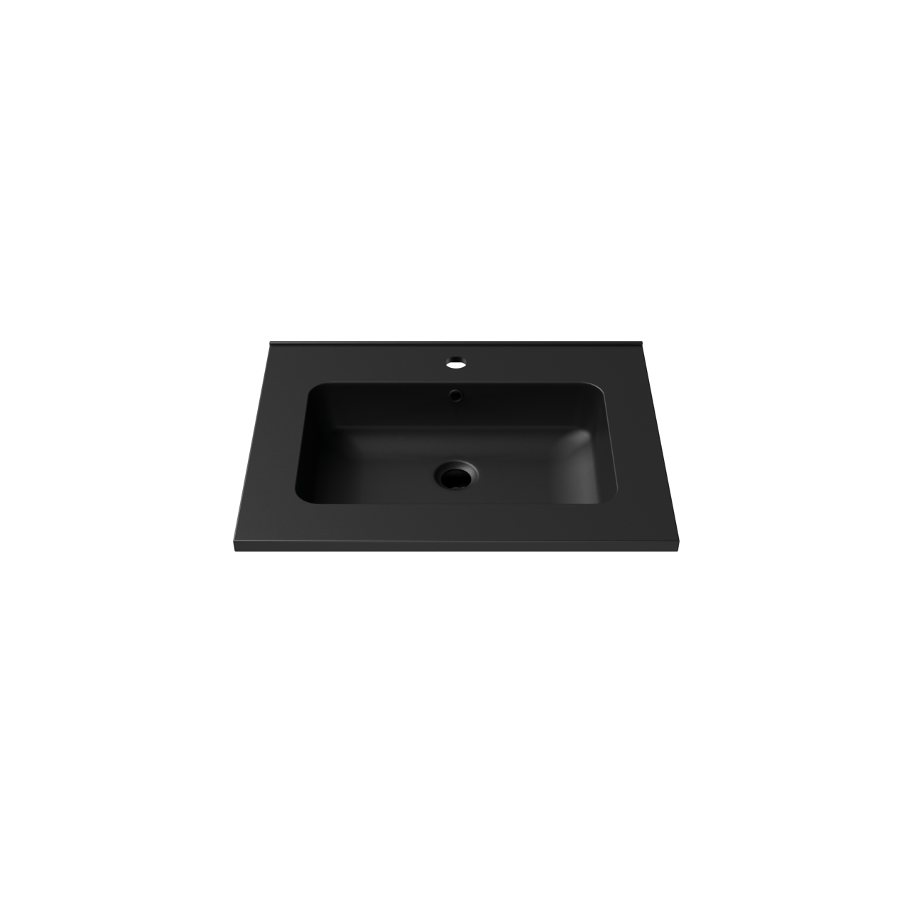 Linie Vano Einzelwaschtisch Matt Schwarzer Verbundmarmor 60 x 46 cm