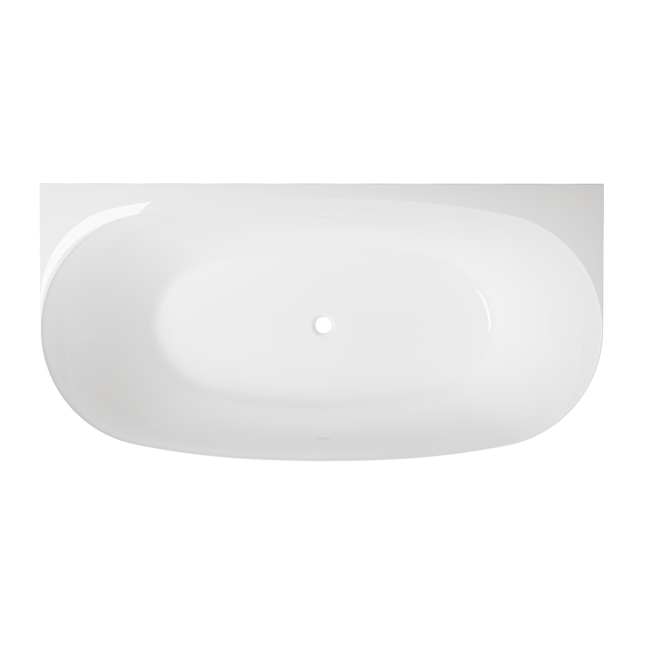 Luca Varess Sutilo halfvrijstaand bad 160 x 75 cm acryl Glanzend Wit